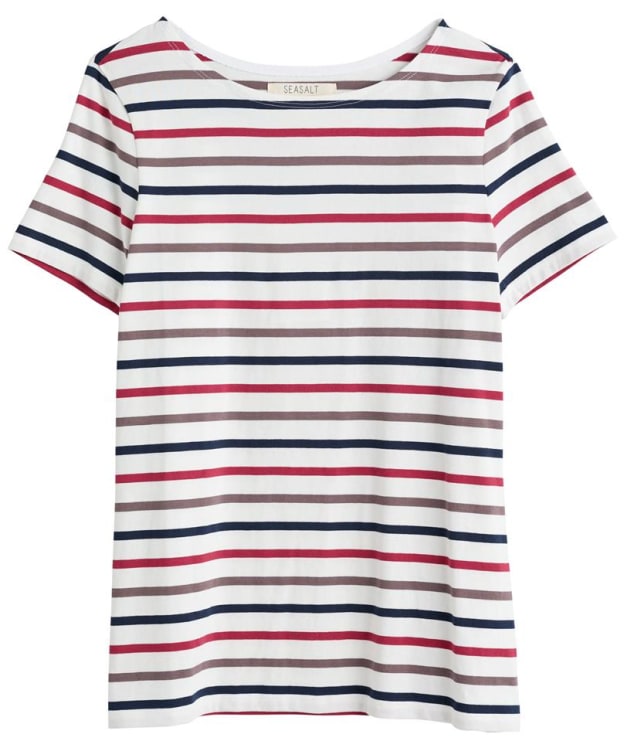 Women's Seasalt Sailor T-Shirt - Tri Breton Chalk Plum