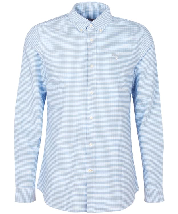 Men's Barbour Gingham Oxtown Tailored Shirt - Sky Blue