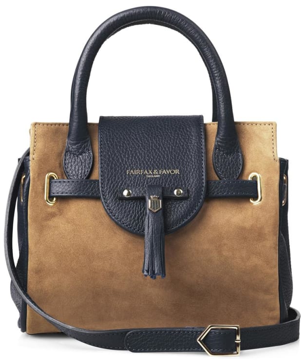 Women's Fairfax & Favor The Mini Windsor Suede Handbag - Tan / Navy