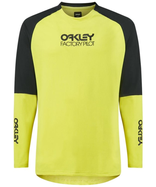 Men's Oakley Factory Pilot MTB Long Sleeve Jersey - Black / Sulphur