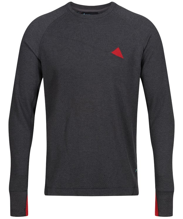 Men's Klättermusen Huge Crew Long Sleeve Wicking Midlayer - Raven / Burnt Russet
