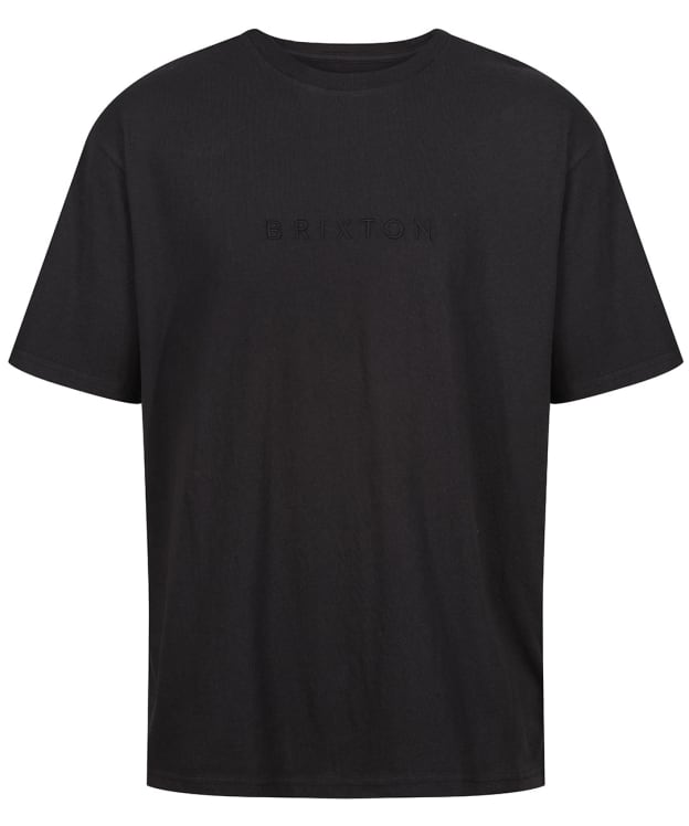 Men's Brixton Alpha Line Short Sleeve Relaxed Cotton T-Shirt - Black Garment Dye