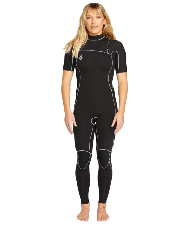 Women's Volcom 2mm Chest Zip Short Sleeve Fullsuit - Black