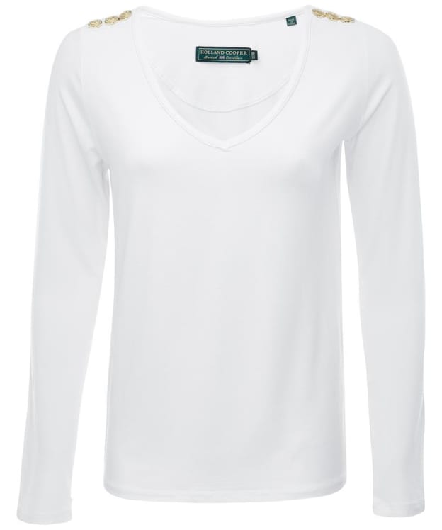 Women’s Holland Cooper Long Sleeve V-Neck T-Shirt - White