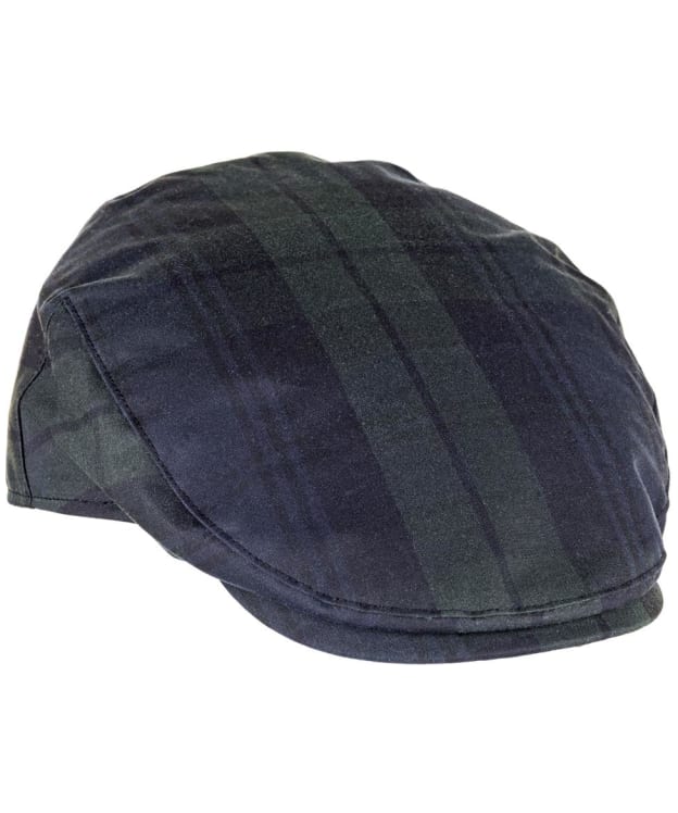 Heather Charles Tartan Waxed Cotton Flat Cap - Black Watch