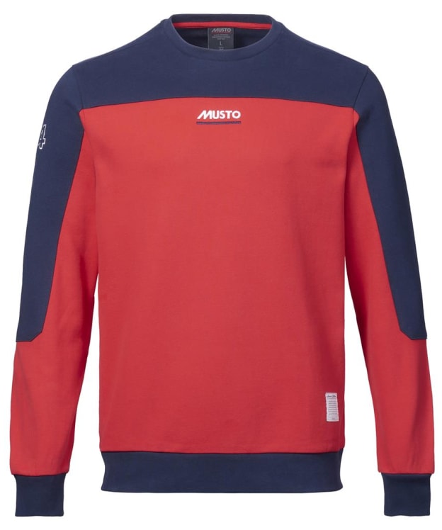 Men’s Musto 64 Crew Neck Sweatshirt - True Red / Navy