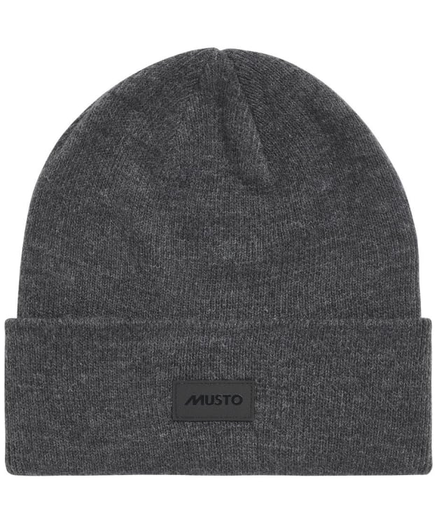 Musto Shaker Cuff Knitted Beanie Hat - Dark Grey Marl
