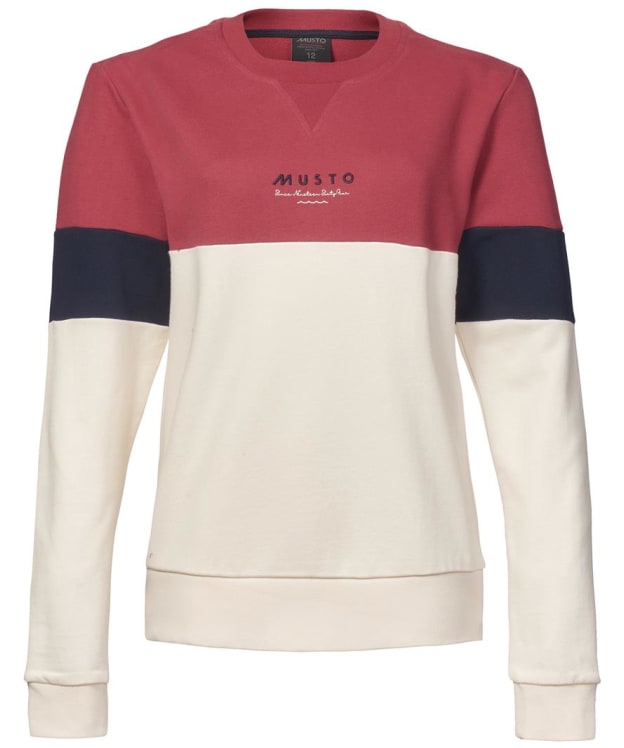 Women's Musto Marina Tri Colour Sweatshirt - Antique Sail White / Astro Dust