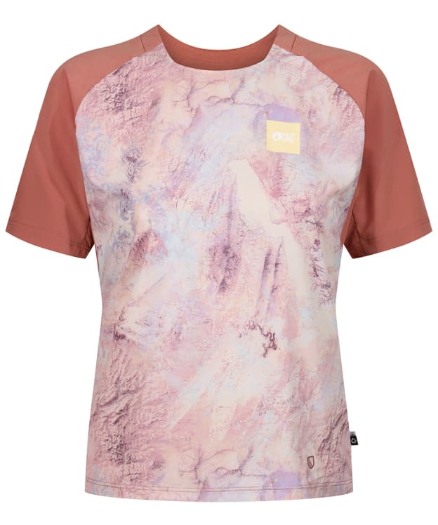 Women's Picture Ice Flow Print Short Sleeve T-Shirt - Geology Cream
