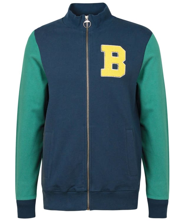 Men's Barbour Northgate Letterman Zip Through Sweatshirt - Navy