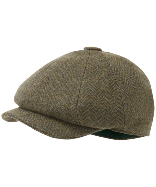 Women's Schöffel Newsboy Cap - Loden Green Herringbone Wide Tweed