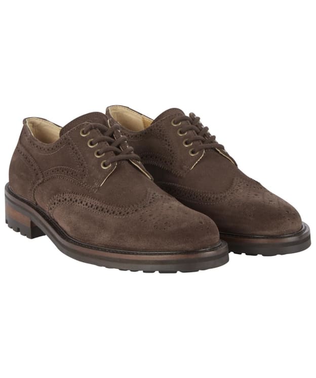 Men's Le Chameau Deauville Suede Brogues - Marron Fonce