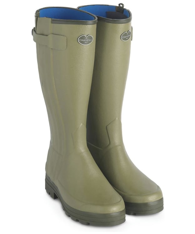 Men's Le Chameau Chasseur Neoprene Lined Tall Wellington Boots – 46cm Calf - Vert