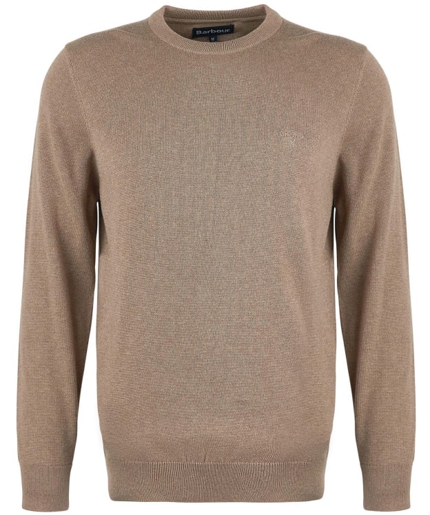 Men's Barbour Pima Cotton Crew Neck Sweater - Military Brown