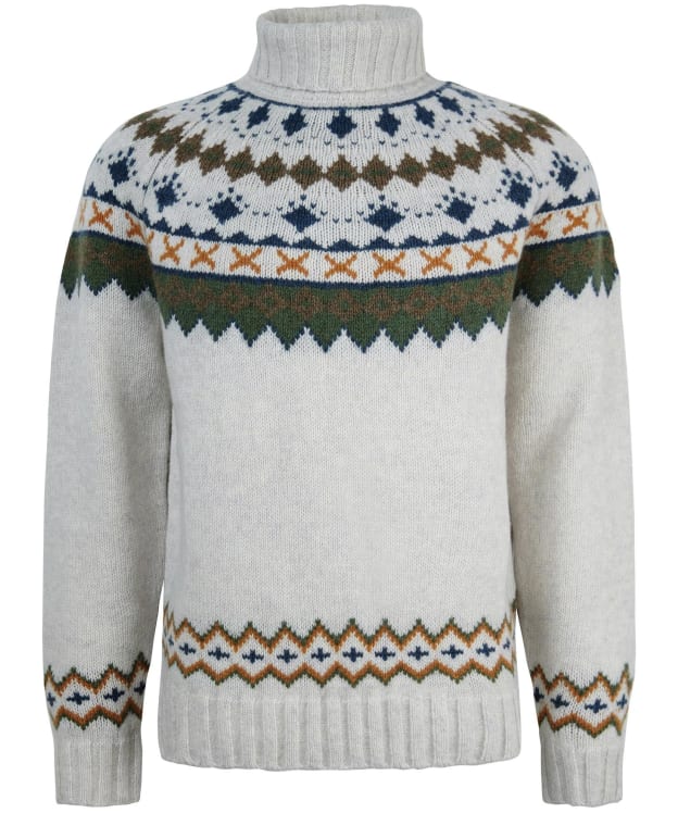 Men's Barbour Roose Fair Isle Rollneck - Whisper White