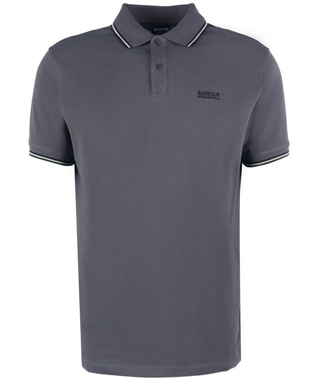 Men's Barbour International Rider Tipped Polo - Asphalt