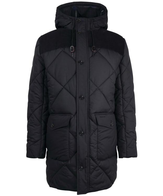 Men's Barbour Elmwood Parka Quilted Jacket - Black