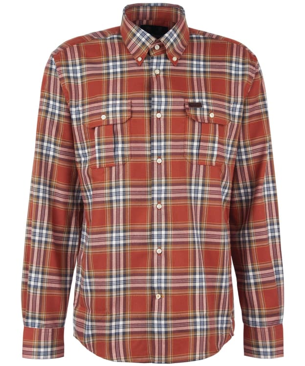 Men’s Barbour Singsby Thermo Weave Shirt - Rust
