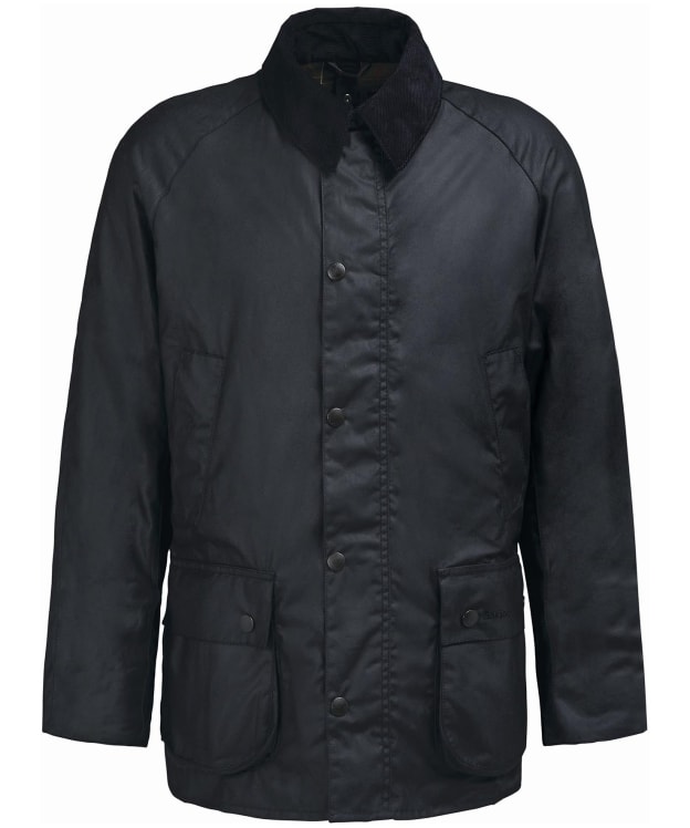 Men's Barbour Ashby Waxed Jacket - Black / Classic Tartan
