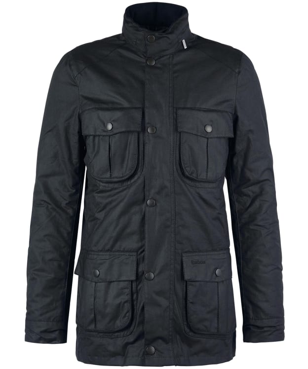 Men's Barbour Corbridge Waxed Jacket - Black / Classic Tartan