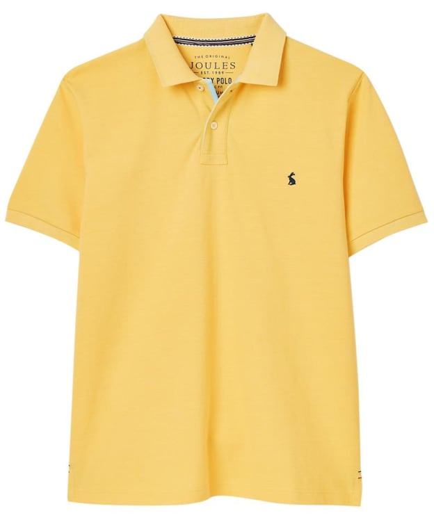 Men's Joules Woody Short Sleeve Cotton Polo Shirt - Pale Yellow