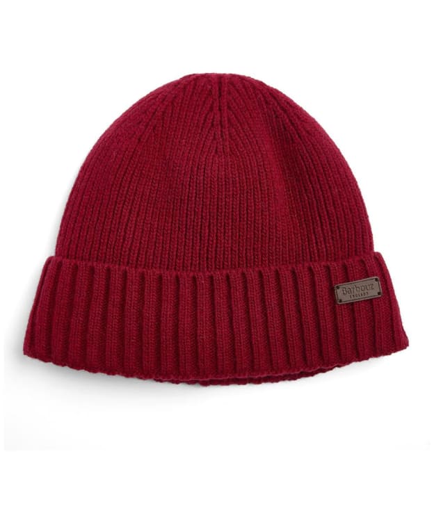 Men's Barbour Carlton Beanie Hat - Cranberry