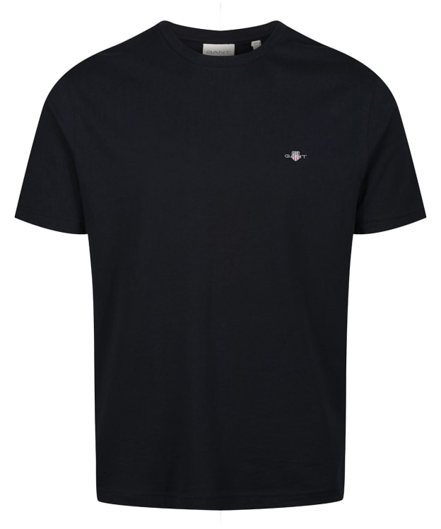 Men's GANT Regular Shield Short Sleeve Cotton T-Shirt - Black