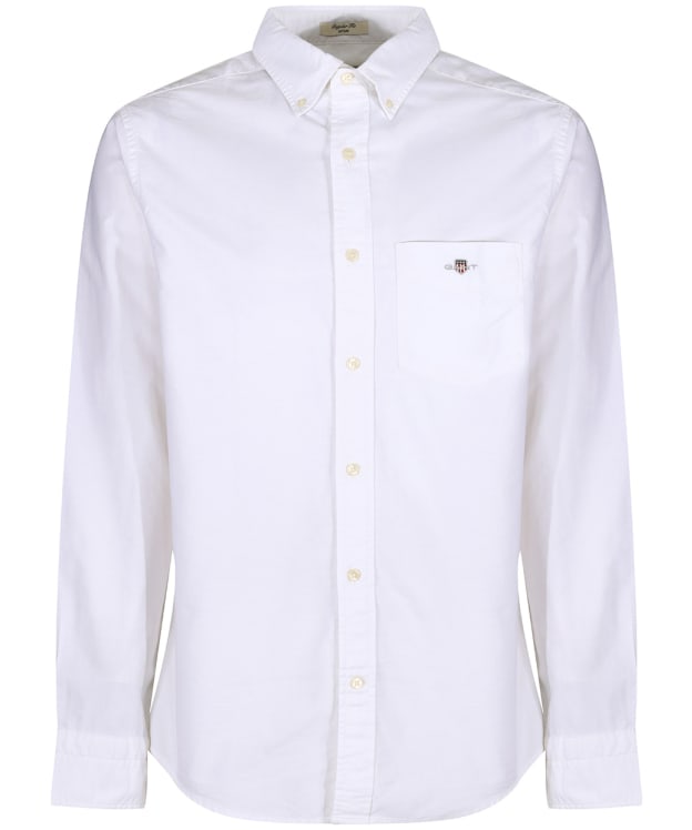 Men's GANT Regular Fit Long Sleeve Cotton Oxford Shirt - White