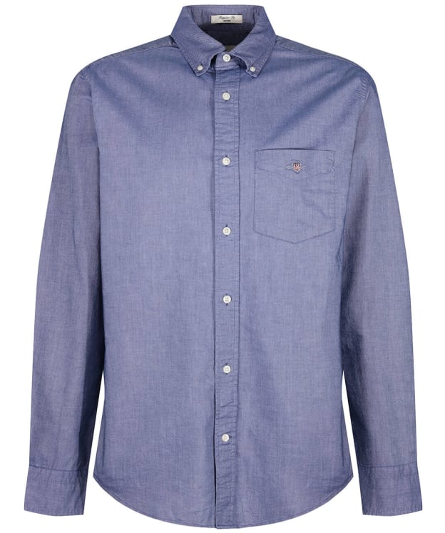 Men's GANT Regular Fit Long Sleeve Cotton Oxford Shirt - Persian Blue