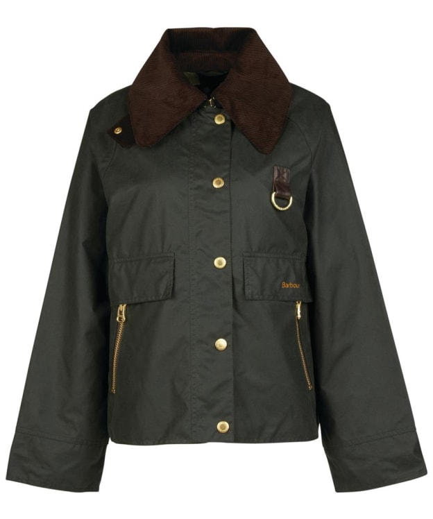Women's Barbour Catton Waxed Jacket - Sage / Ancient Tartan
