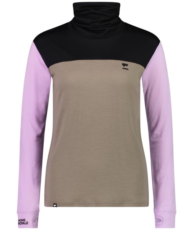 Women’s Mons Royale Yotei BF High Neck Merino Wool Top - Orchid Dawn