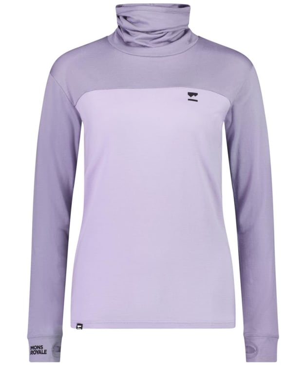 Women’s Mons Royale Yotei BF High Neck Merino Wool Top - Thistle Cloud
