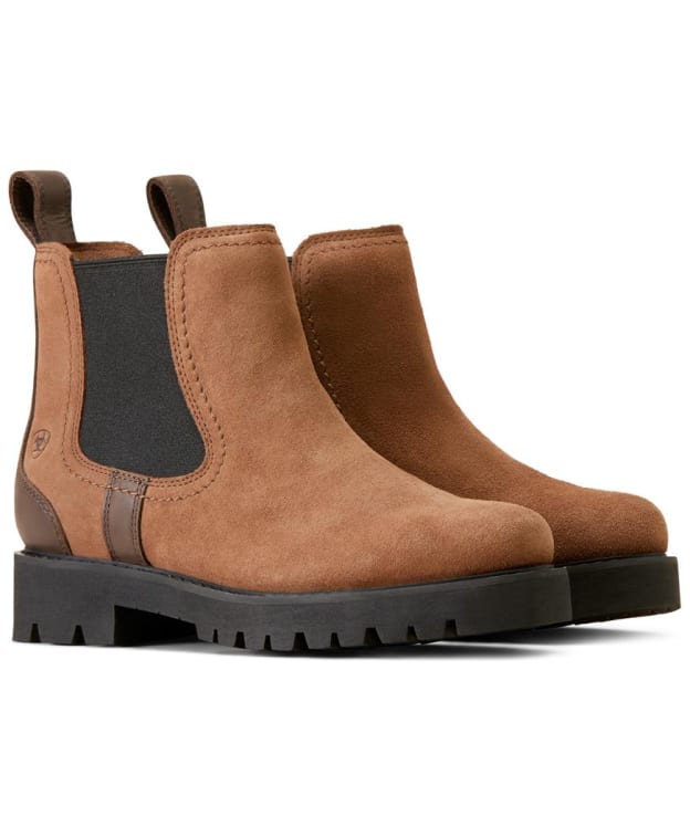 Women's Ariat Wexford Lug Waterproof Ankle Boots - Dark Earth