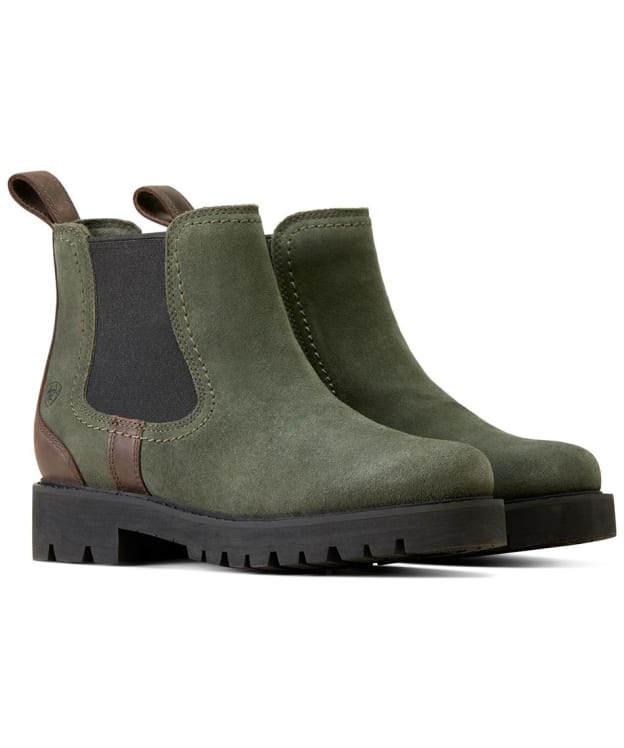 Women's Ariat Wexford Lug Waterproof Ankle Boots - Forest Night