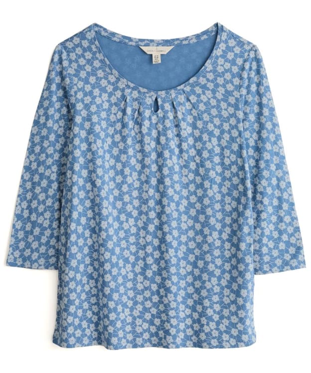 Women's Seasalt 3/4 Sleeve Bamboo and Cotton Blend Top - Flower Net Mid Whirl