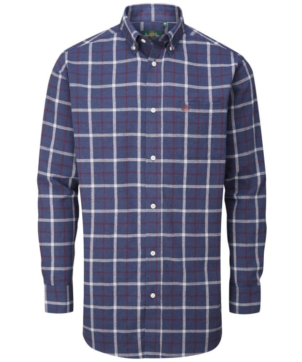 Men's Alan Paine Ilkley Flannel Button Down Collar Shirt - Blue