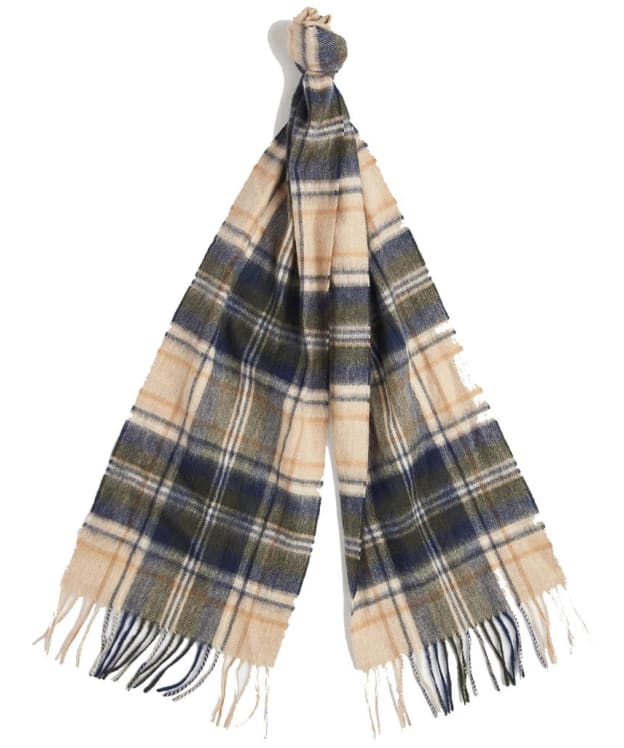 Barbour New Check Tartan Scarf - Sand Beige Plaid