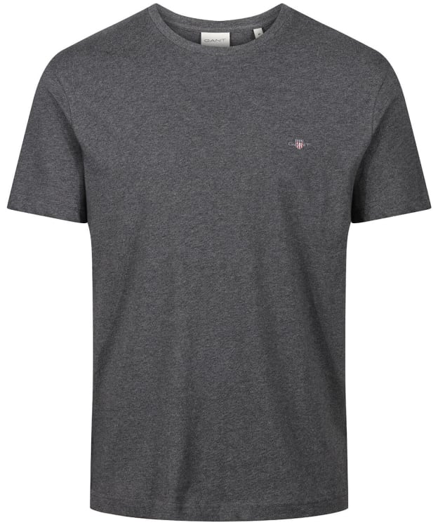 Men's GANT Regular Shield Short Sleeve Cotton T-Shirt - Antracite Melange