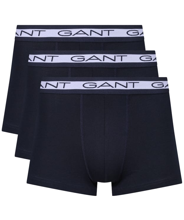 Men's GANT Basic Cotton Blend Trunk - 3 Pack - Marine