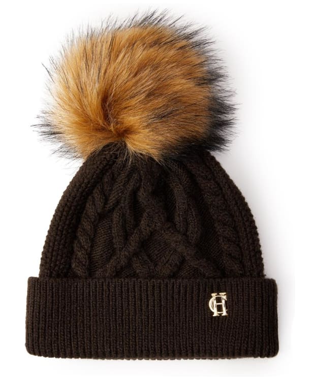 Women's Holland Cooper Cortina Cable Knit Bobble Hat - Chocolate