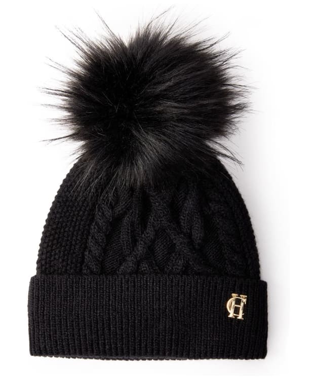 Women's Holland Cooper Cortina Cable Knit Bobble Hat - Black