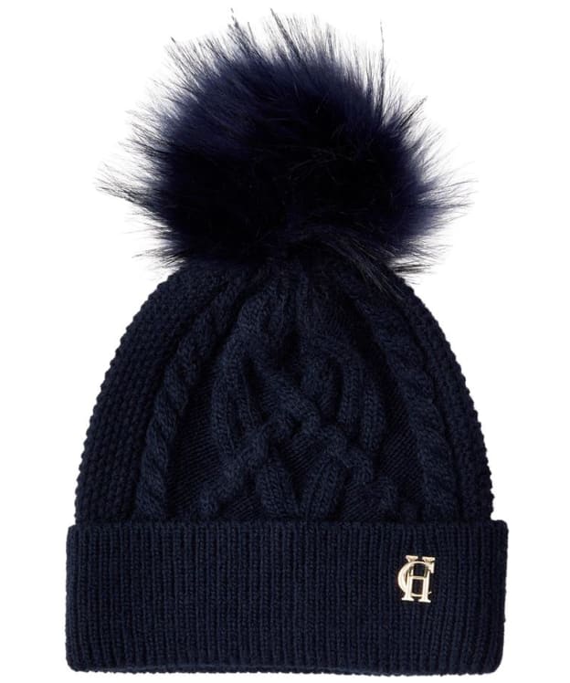 Women's Holland Cooper Cortina Cable Knit Bobble Hat - Ink Navy