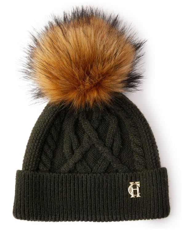 Women's Holland Cooper Cortina Cable Knit Bobble Hat - Fern Green