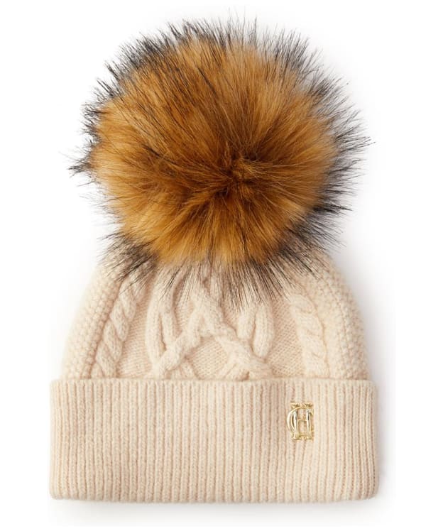 Women's Holland Cooper Cortina Cable Knit Bobble Hat - Oatmeal