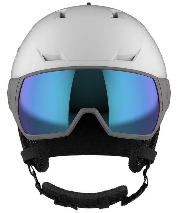 Women's Salomon Icon LT Visor Snow Helmet - White / Multi Blue