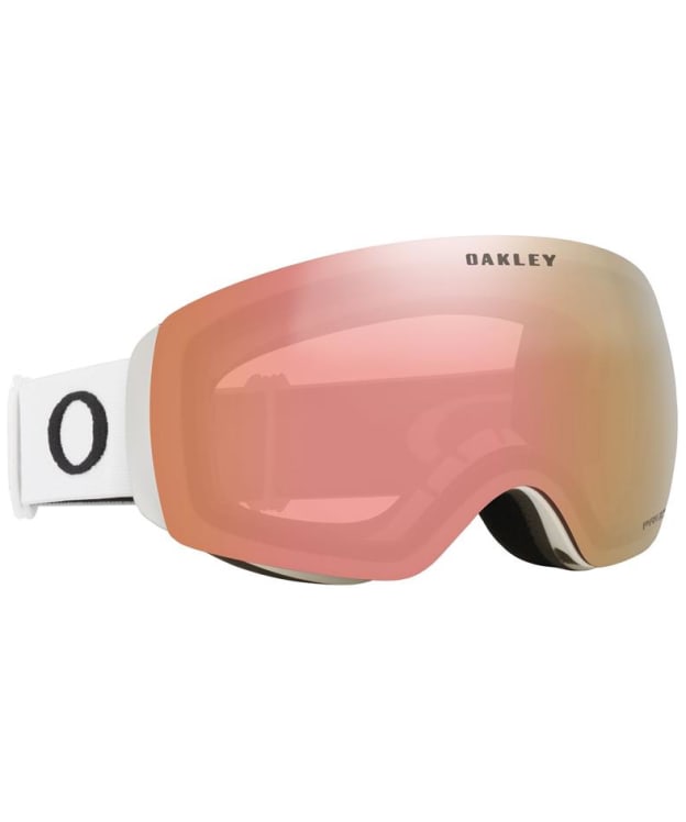 Oakley Flight Deck M Snow Goggles - Prizm Rose Gold Iridium Lens - Matte White