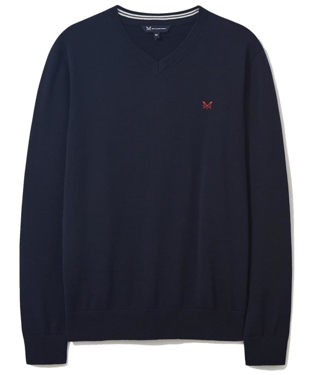 Men's Crew Clothing Organic Cotton V Neck Sweater - Dark Navy