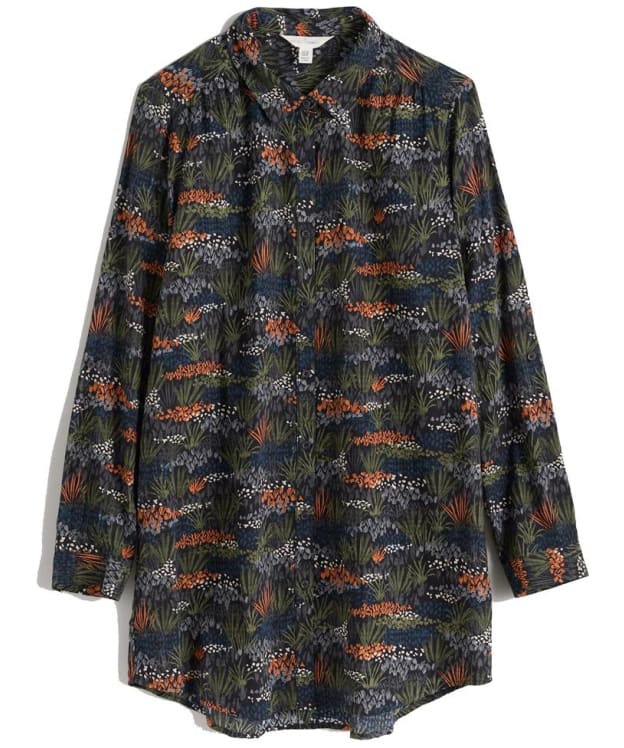 Women's Seasalt Wren Flutter Longline Cotton Blend Shirt - Moor Meadow Onyx