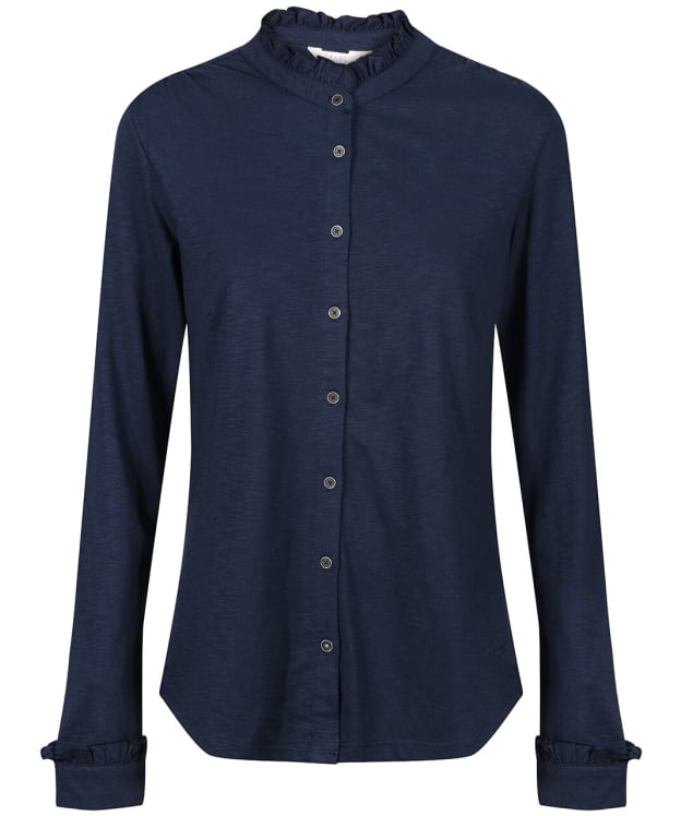 Women’s Lily & Me Hailey Frill Relaxed Fit Cotton Shirt - Navy