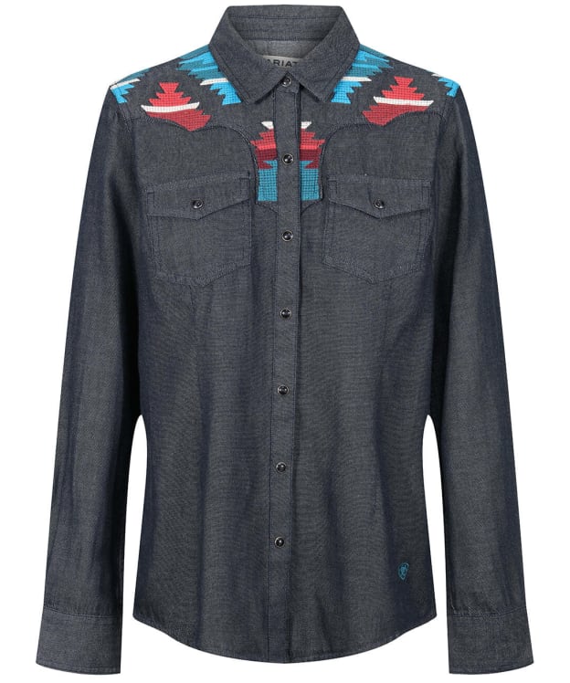 Women's Ariat Dutton Classic Fit Cotton Chambray Shirt - Rinsed